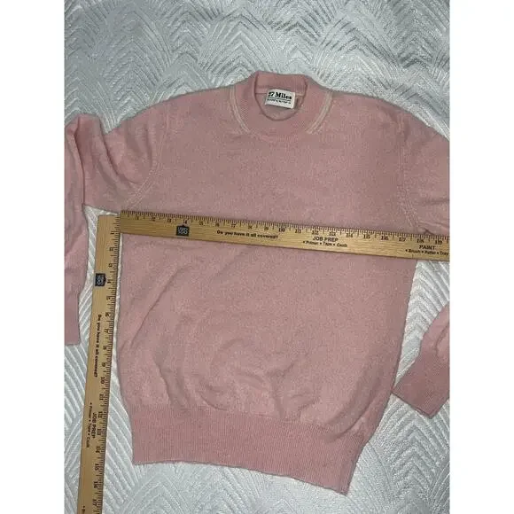 27 Miles Women Cashmere Sweater Size S Pink 100% Cashmere Soft Luxury